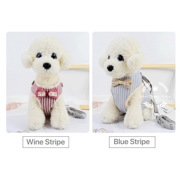 [Pet Shop]Dog Cat 100% Cotton Adjustable Harness w/ Leash (S/M/L) #1