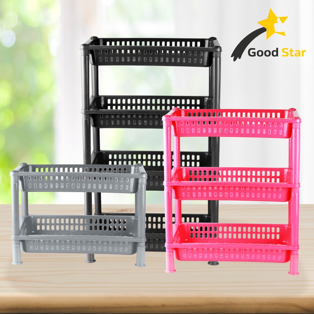 Rectangular Utility Rack Organizer Tray 3 / 4 Layers Plastic HW29