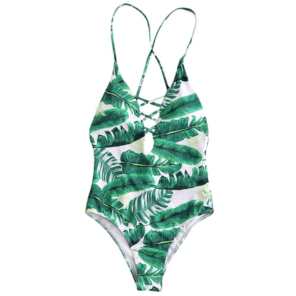 palm print bathing suit