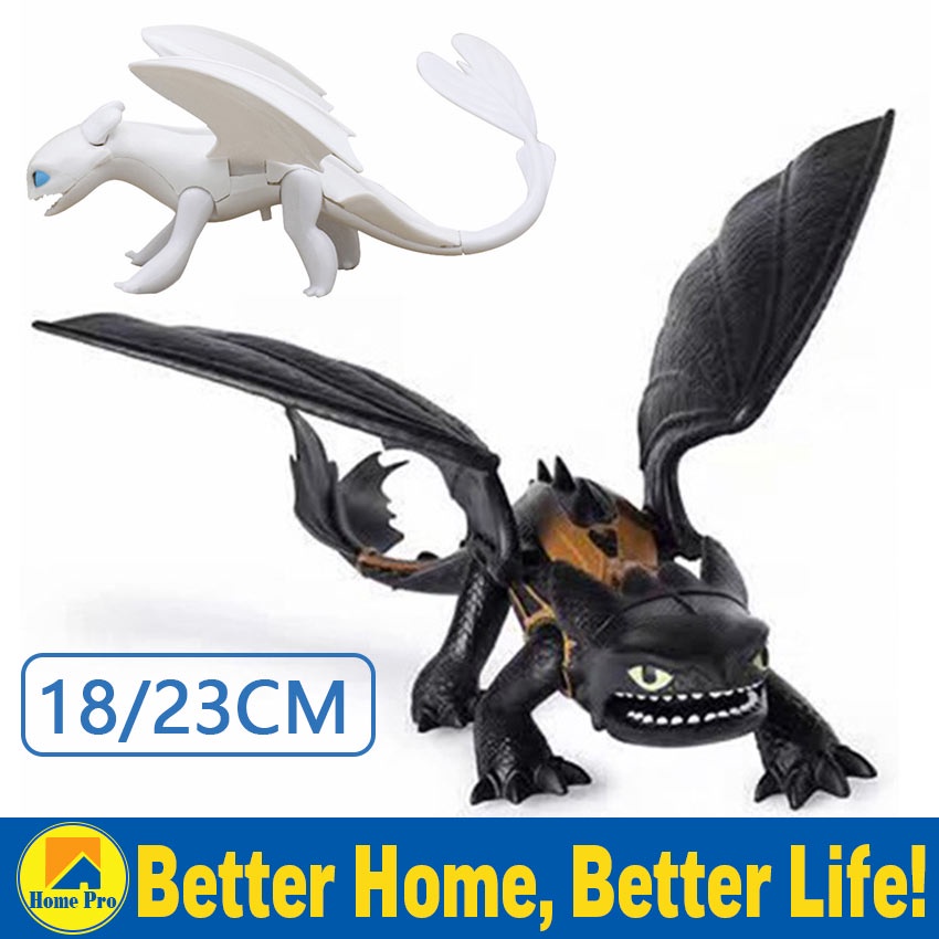 How to Train Your Dragon3 Toothless Dragon Black White Night Fury Light ...