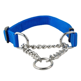 Dog Adjustable Half Semi Choke Choker Check Chain Nylon Trainer Collar X5Q5