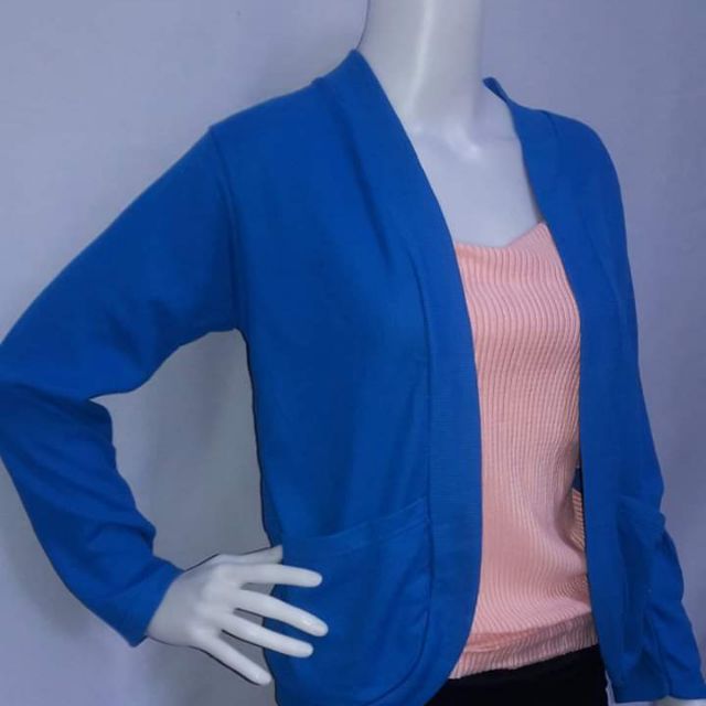 blue cardigan