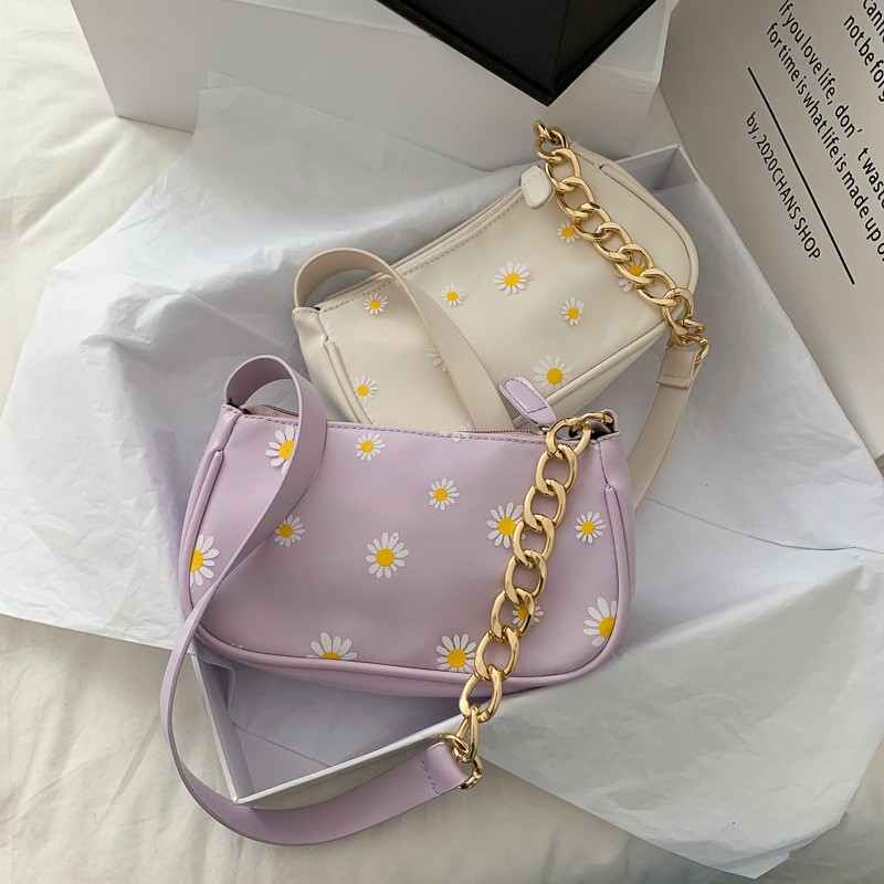 floral baguette bag