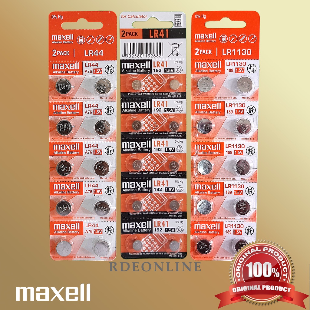 MAXELL LR44 (A76) / LR41 (192) / LR1130 (189) ALKALINE BATTERY Shopee