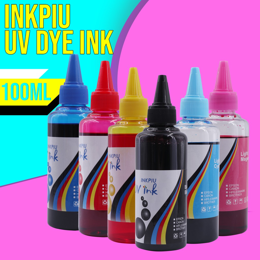 Inkpiu Dye Ink UV Ink 100ml 6 Colors Universal Dye Ink | Shopee Philippines