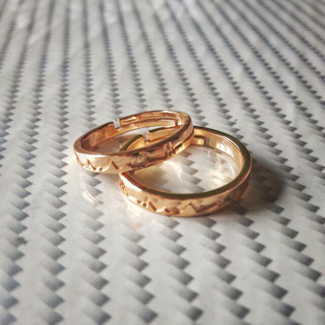  Maii Rose  Gold  Flare Couple Ring  Adjustable Shopee 