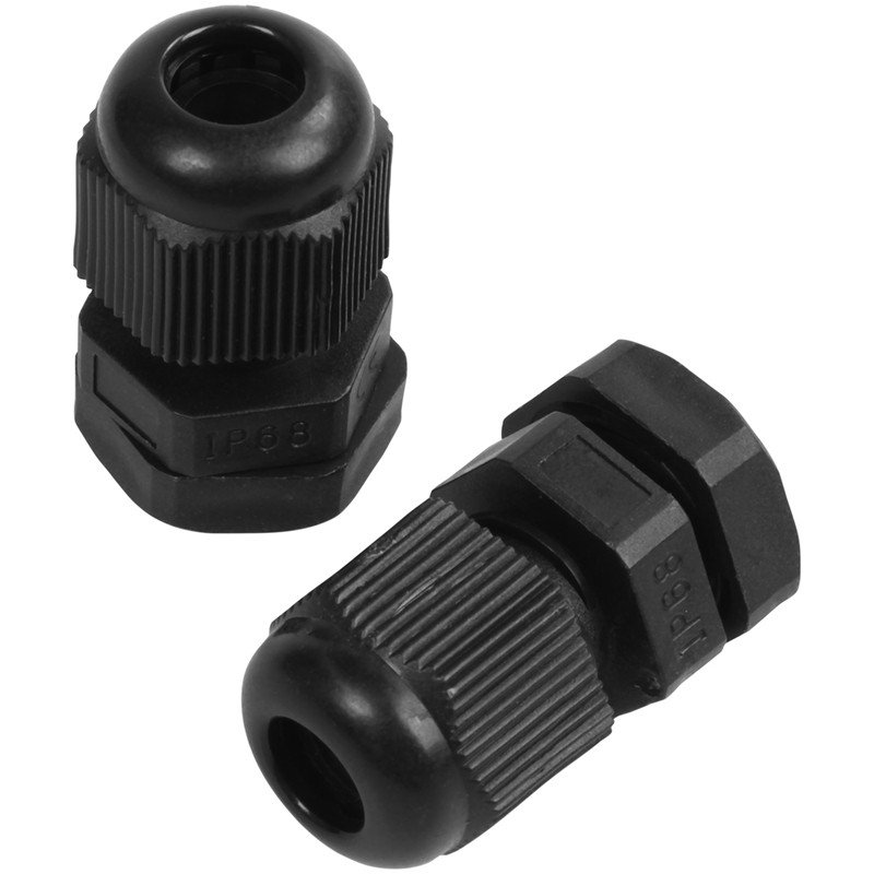 5 Pack PG7 Cable Gland Black Nylon Waterproof Strain Relief Cord Grip 3.5-6mm