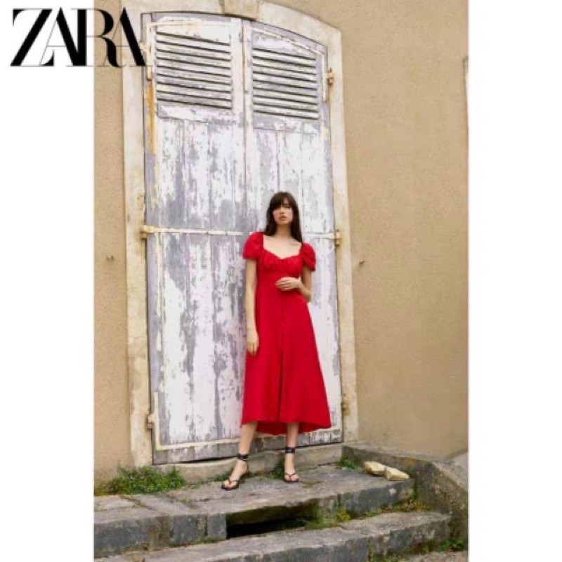 zara maxi red dress