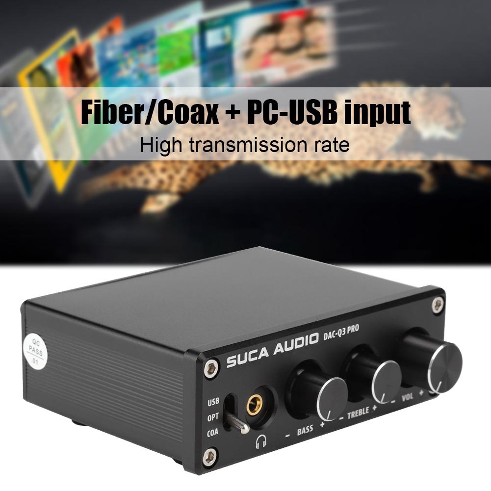 Audio Decoder Silver PRO DAC Decoding Audio Decoder with Headphone Amplifier for 3.5MM Headphones Audio Gear Digital Sound Decoder Converter