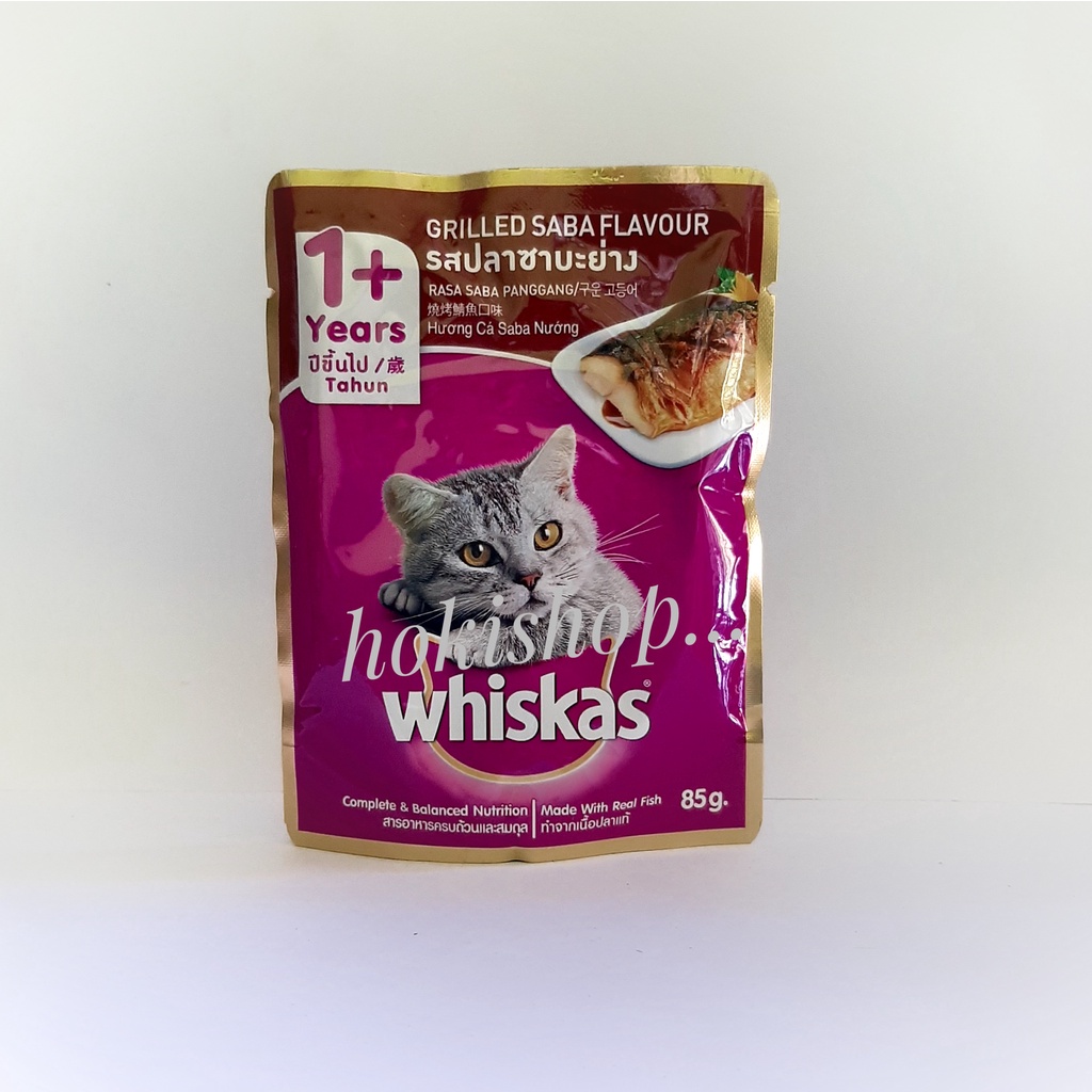 Whiskas Grilled Saba Adult Sachet 85 Grams Of Cat Food Shopee Philippines