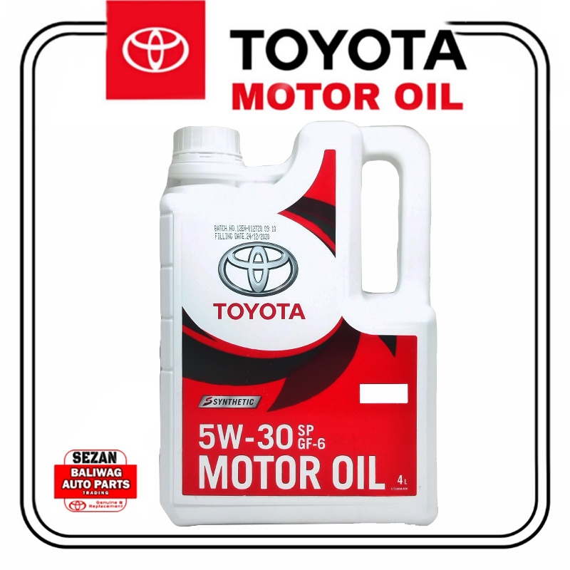 FULLY SYNTHETIC OIL 5W-30 SP GF-6 ORIGINAL TOYOTA GASOLINE ENGINE 4 ...