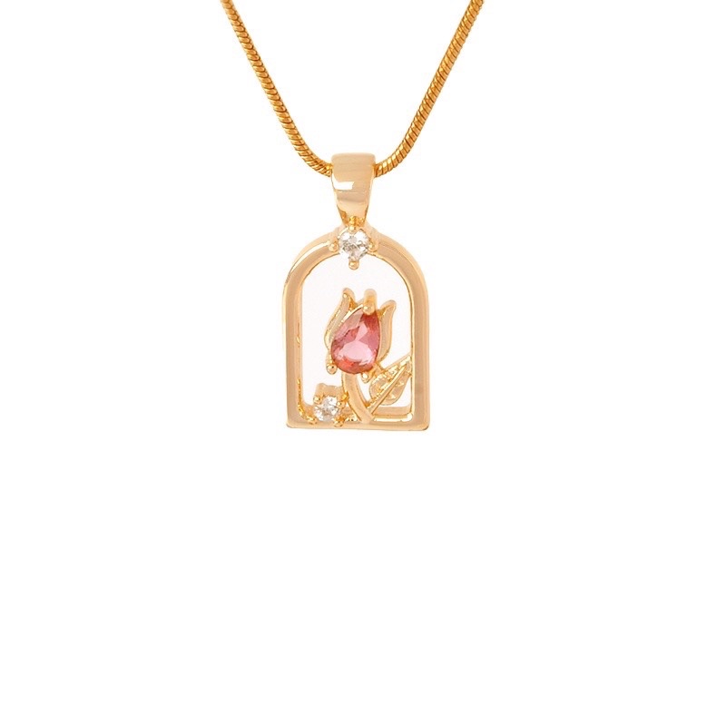 TBK MANILA PH 18K Gold Plated Belle Rose Pendant Necklace with Free Box ...