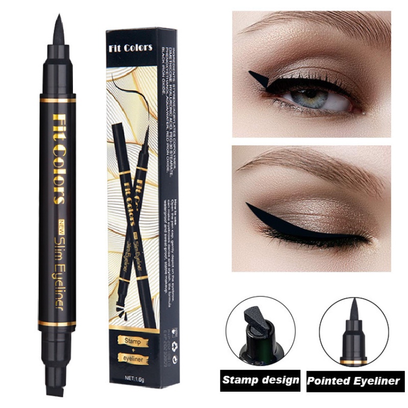 2 In 1 Eyeliner Sealed Eyeliner Double Head Waterproof Cat Eye Wing