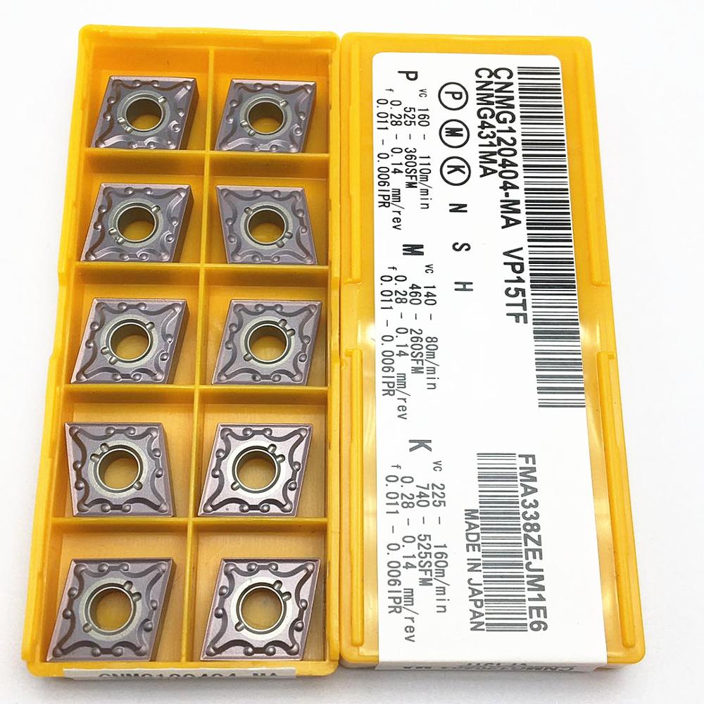 10Pcs Metal MITSUBISHI CNMG 432/CNMG 120408-MA UE6020 Gold Color Carbide Inserts 