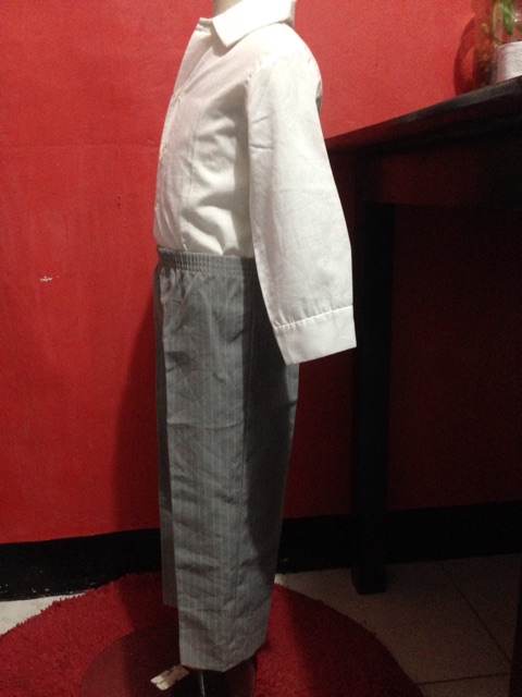 Formal White Polo And Gray Striped Slacks Set For Boys Shopee Philippines - torn tuxedo roblox