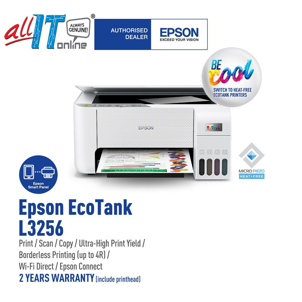 Epson L3150 L3156 L3110 L3210 L3250 L3256 Ecotank Wi Fi All In One Ink Tank Printer 4874