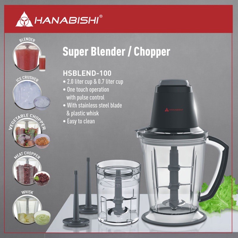 Hanabishi Super Blender and Chopper HSBLEND100 Shopee Philippines