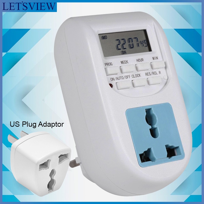 Letsview Digital Timer AL06 Electronic Digital Mains EU Plug In Timer
