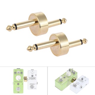 MIMIDI 3 Pack Z Type Guitar Effect Pedal Coupler Connector 6.3mm 1/4 Inch Pedals Coupler Z Long x 3 Male to Male Copper Connectors for Guitar Effect Pedalboard Gold 