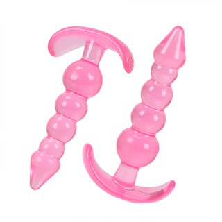 Pink Reusable Anal Beads Soft Jelly Anal Plug Butt Plug G-spot Prostate Massager Vaginal G spot Butt #7