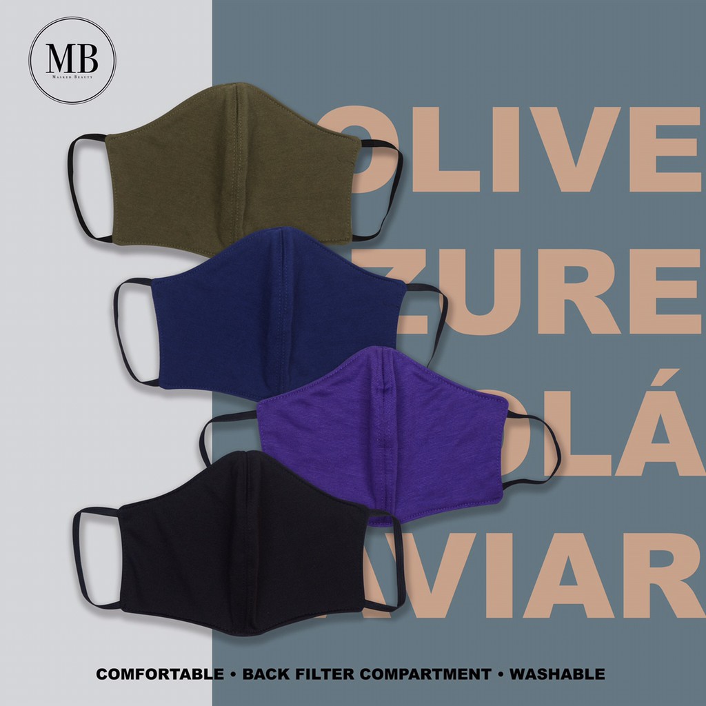 Cloth Face Mask Sunburnt Sea Collection Plain Dark Tone Fabric Face Mask With Back Pocket Filter Shopee Philippines