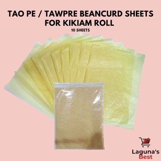 Taope / Tawpe  Bean Curd Sheets Tofu Skin for Kikiam Roll 10 sheets (Square / HalfMoon)