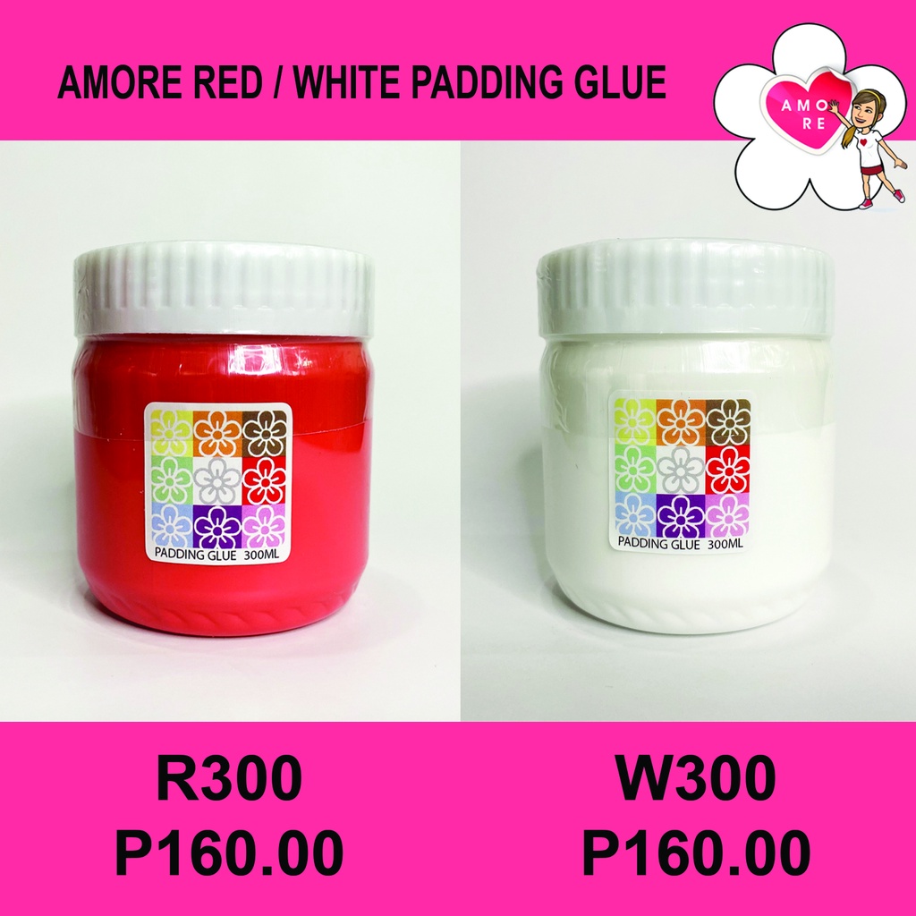 AMORE 300ML CLEAR WHITE/RED Padding Glue Binding Glue Adhesives
