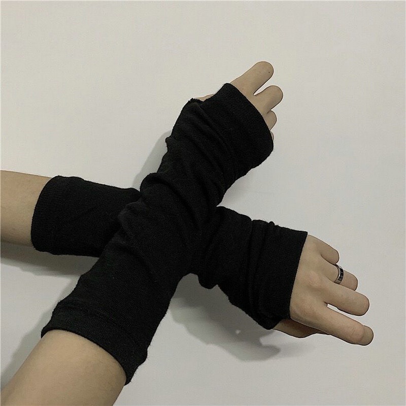 South Korea Latest Style Women's Real Mink Fur Knitting Fingerless Gloves*Black 