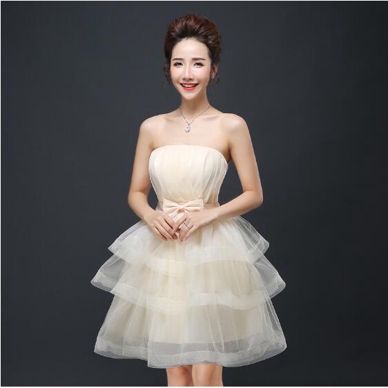 New Bridesmaid Dress Short Bride Wedding Toast Evening Dress