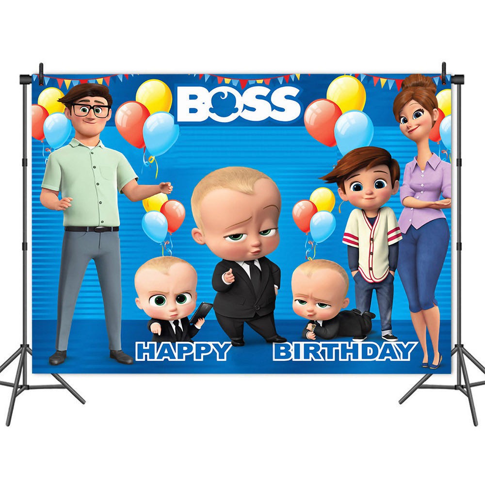 Baby boss Backdrop Birthday Set Party Background poster Cartoon Theme ...