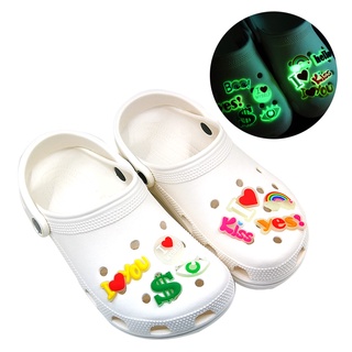 luminous Series Cute phrases Design shoes accessories buckle Charms Clogs Pins Jibbitz Crocs