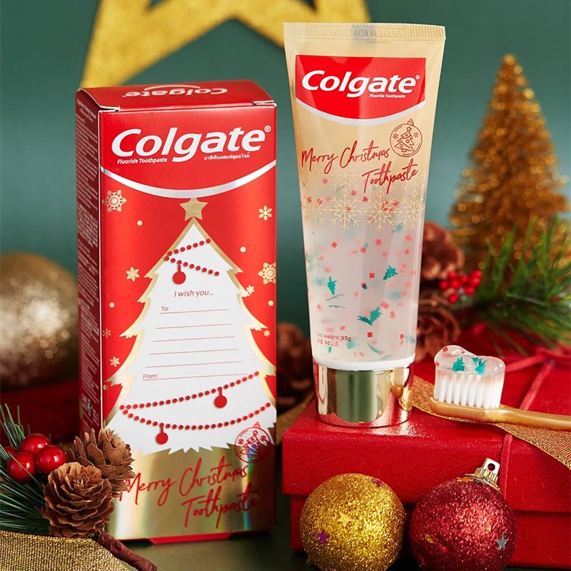 Colgate Christmas toothpaste couples Christmas tree exclusive Christmas