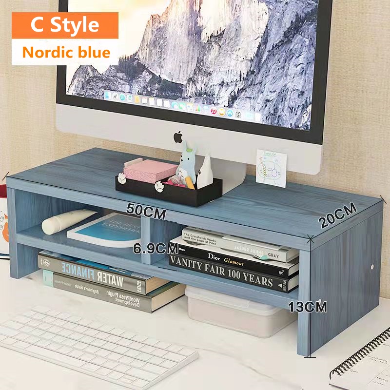 Nordic Computer Rack Keyboard Wooden Organizer monitor riser Keyboard