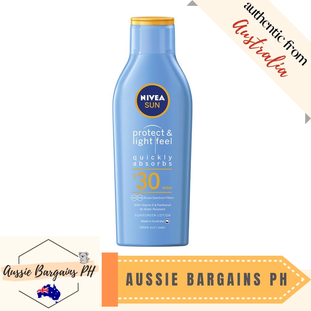 Nivea Sun SPF 30+ Protect & Light Feel Sunscreen Lotion 200ml Shopee