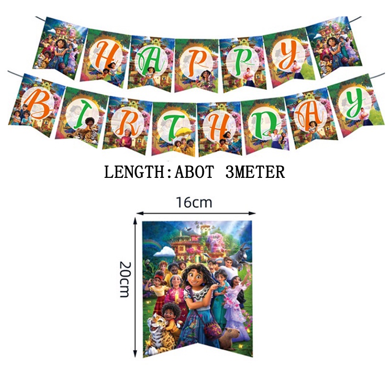 Encanto Design Theme Cartoon Party Hat LootBag Foil Balloon Birthday Party Decoration For Children