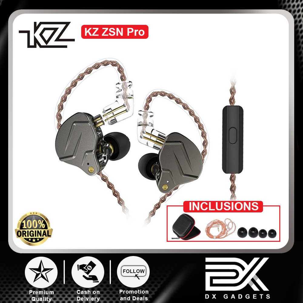 ORIGINAL KZ ZSN Pro In Ear Monitor 1BA+1DD Metal Hybrid Technology