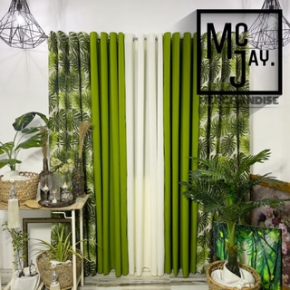 McJay. - Monstera Leaves Curtain Set ( 5 in 1 Eyelet Curtain with Rings ) #2