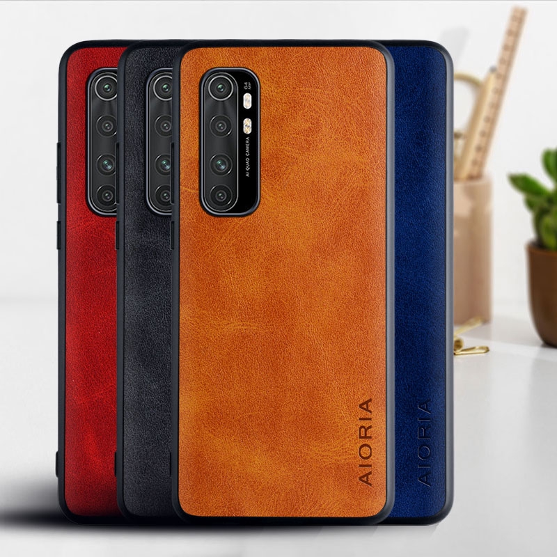Xiaomi Mi Note 10 lite Case Vintage leather Skin cover fashion Shopee