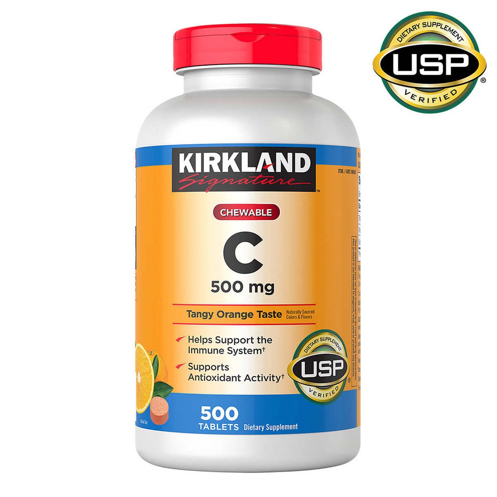 Authentic Kirkland Signature Chewable Vitamin C 500mg 1000mg 500 Tablets W Rose Hips Made In Usa Shopee Philippines