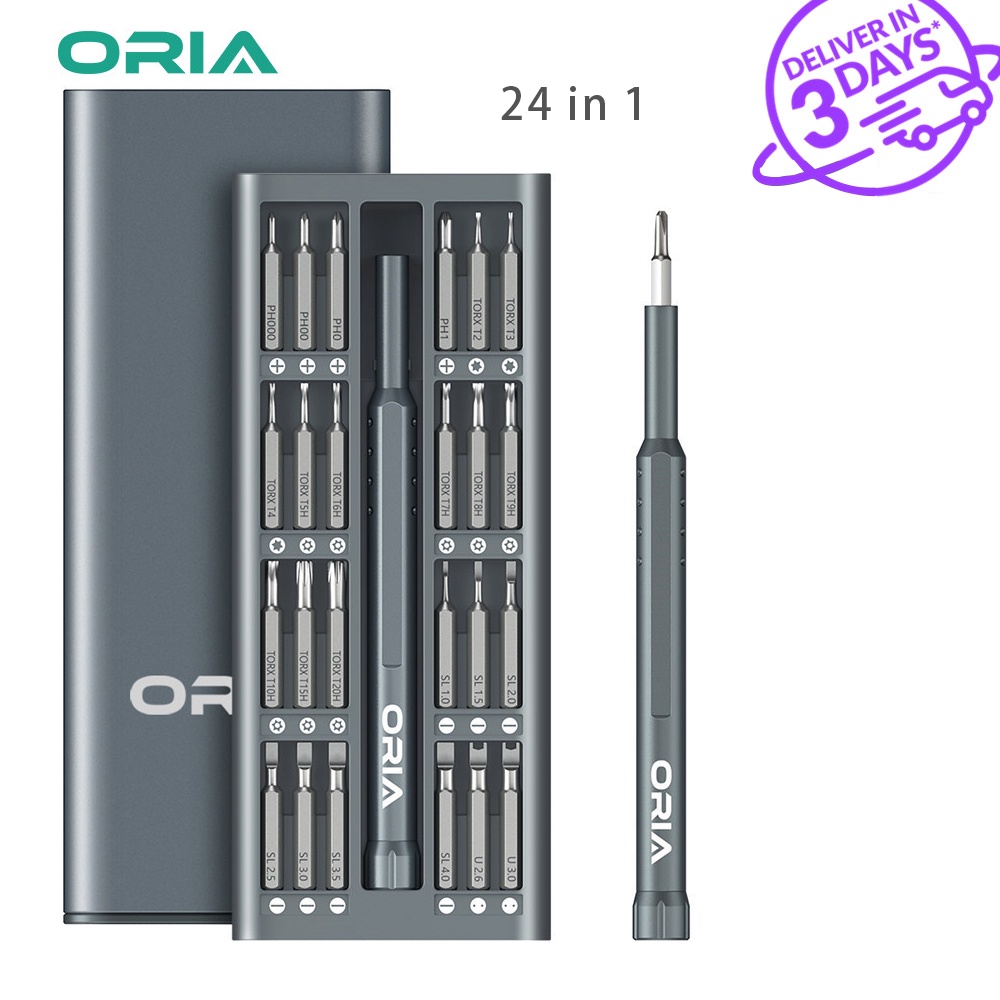 ORIA Precision Screw Driver Set 24/49/63 in 1 Long Screwdriver Bits