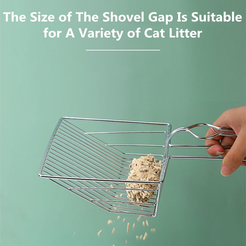 COKEMAO Cat Litter Scoop Large Kucing Stainless Steel Cat Toilet Scoop Pet Supplies #6