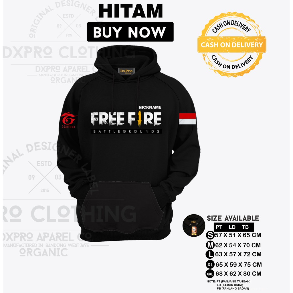 Sweater Jacket Hoodie Free Fire Garena Free Nickname Shopee Philippines