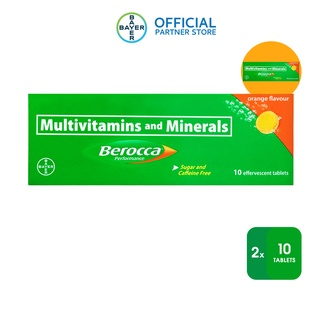 Berocca Orange Energy Vitamins Effervescent 10 Tablets x2