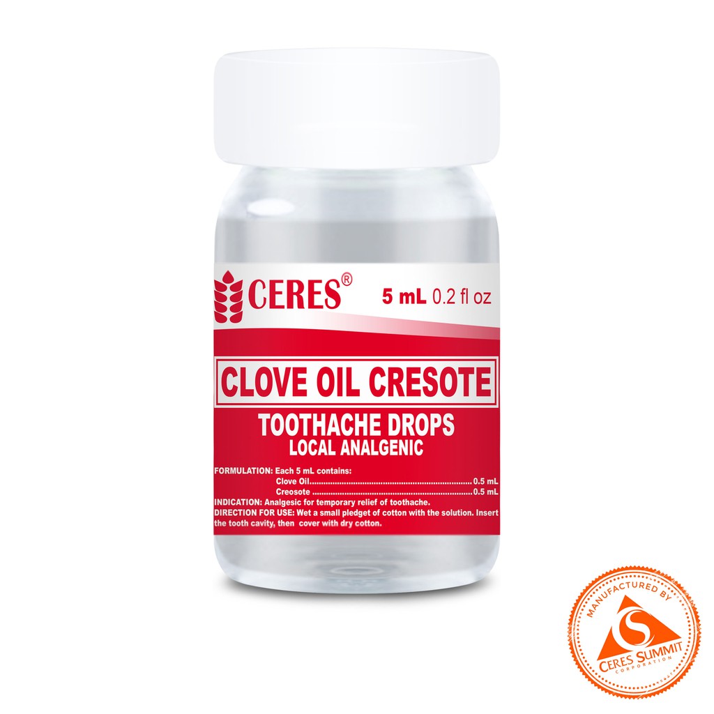 Ceres Toothache Drops (Clove Oil & Creosote) 5 mL x 4 and 1 Doz x 5 mL