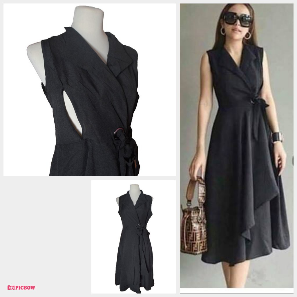 black formal dress midi