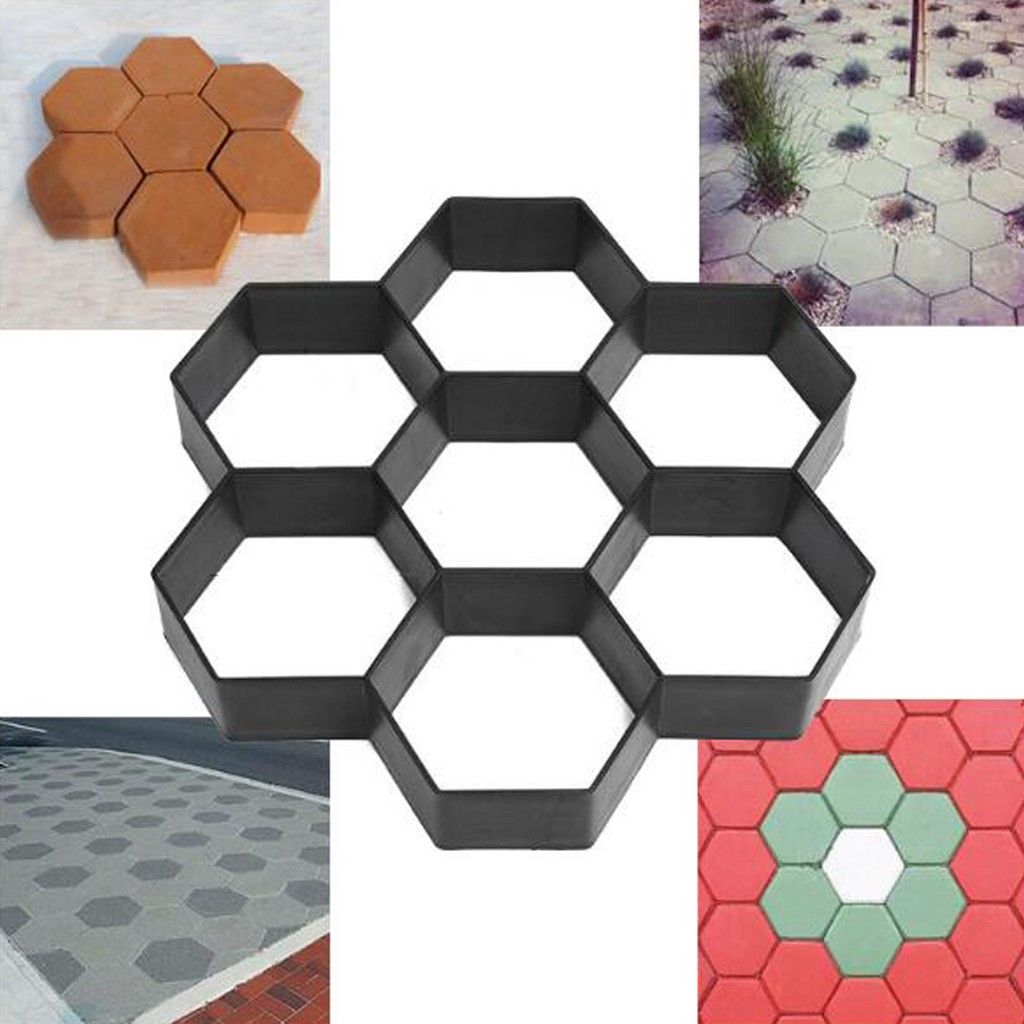 7Hexagon Walk Maker Concrete Stepping Stone Mold Garden Pathway Mold