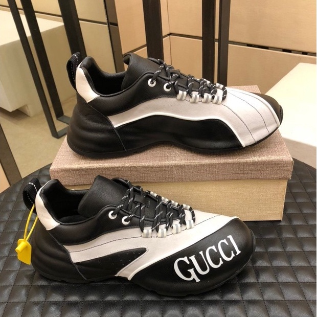 Original Gucci Black White Casual Sneakers Shoes For Men | Shopee