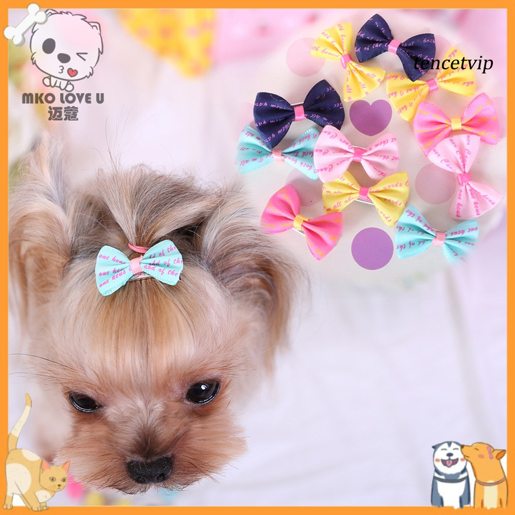 10Pcs Pet Hair Clips Cute Floral Shape Pet Hairpin Dog Cat Puppy Hair Headdress Pet Hair Grooming Accessories with Clips 