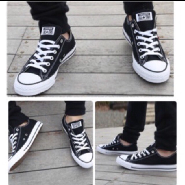 all star converse black low