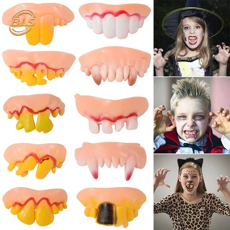 10 Pcs Halloween Decoration Funny Tooth/ Scary Simulation Prank Rubber  Dentures/ Halloween Costume Party Trick Props Horror Pranks Toy | Shopee  Philippines